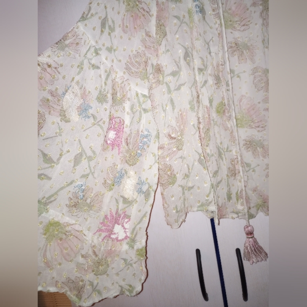 Zara 🐚🪸 Bell Sleeve Sheer Cardigan - Picture 3 of 7